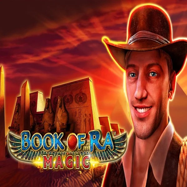 Slots logo of Book of Ra Magic from Greentube at High Fly Bet Casino